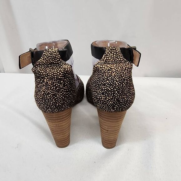 MADEWELL Alena Sandal Heels In Dotted Calf Hair Size 6 - Picture 3 of 10